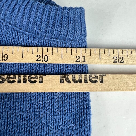 Fred Perry Sweater Vest Adult Medium Blue Faded Cable Knit Sleeveless V Neck - Picture 9 of 10